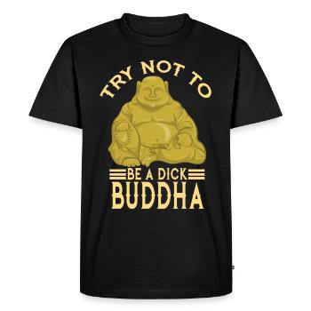 Buddha Friend Meditation Buddhism - Men's Premium Organic T-Shirt - black - Front - Nico (187cm)