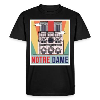 Cathédrale rétro Notre-Dame de Paris - T-shirt Premium bio Homme - noir - Devant - Nico (187cm)