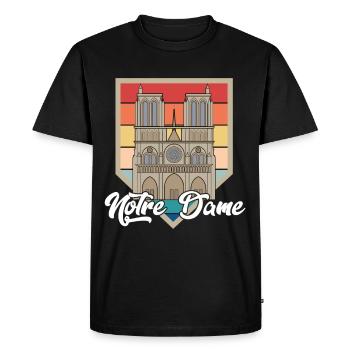 Notre Dame Nostalgia Cathedral Paris City - Men's Premium Organic T-Shirt - black - Front - Nico (187cm)