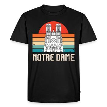 Notre Dame Paris Cathedral France - Men's Premium Organic T-Shirt - black - Front - Nico (187cm)