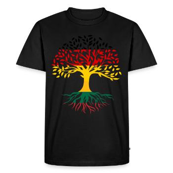 Roots Tree Germany Lithuania - Men's Premium Organic T-Shirt - black - Front - Nico (187cm)