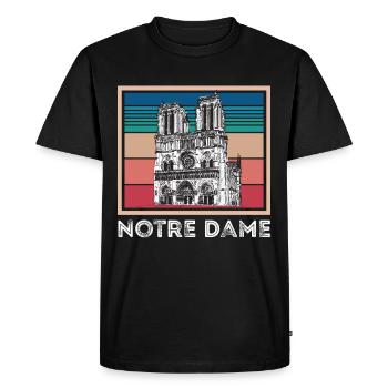 Cathédrale Notre-Dame de Paris centre-ville - T-shirt Premium bio Homme - noir - Devant - Nico (187cm)