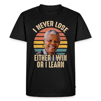 Mandela ne perd jamais son combat pour la liberté - T-shirt Premium bio Homme - noir - Devant - Nico (187cm)