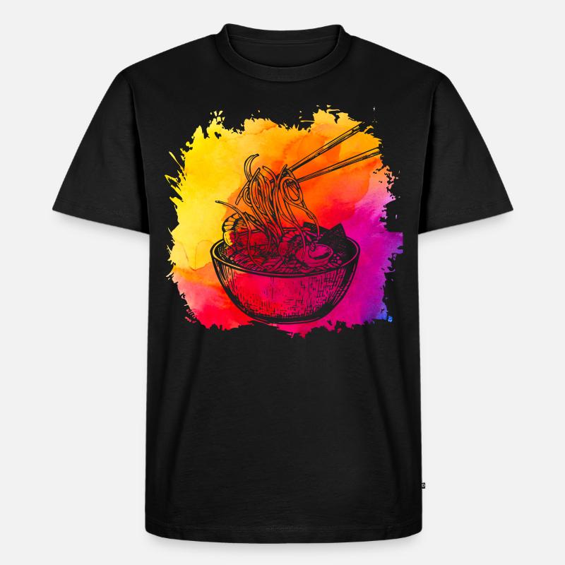 Ramen Retro - Männer Premium Bio T-Shirt - Schwarz