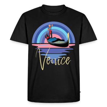 Télécabine de Venise Grand Canal Italie du Nord - T-shirt Premium bio Homme - noir - Devant - Nico (187cm)