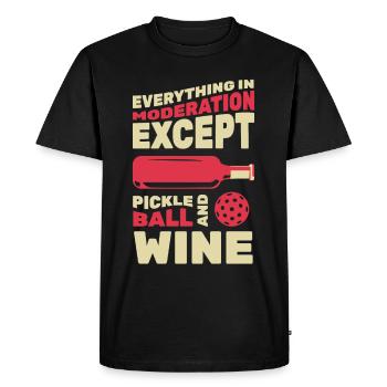 Drôle de vin et de pickleball - T-shirt Premium bio Homme - noir - Devant - Nico (187cm)