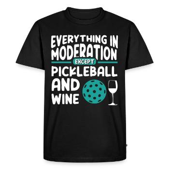Drôle de vin et de pickleball - T-shirt Premium bio Homme - noir - Devant - Nico (187cm)