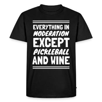 Drôle de vin et de pickleball - T-shirt Premium bio Homme - noir - Devant - Nico (187cm)