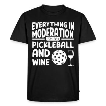 Drôle de vin et de pickleball - T-shirt Premium bio Homme - noir - Devant - Nico (187cm)