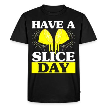 Have A Slice Day lemonade stand Lemon Lover Fruit - Men's Premium Organic T-Shirt - black - Front - Nico (187cm)