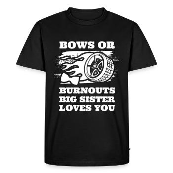 Burnouts Or Bows Gender Reveal Party - T-shirt Premium bio Homme - noir - Devant - Nico (187cm)