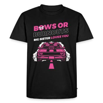 Burnouts Or Bows Gender Reveal Party - T-shirt Premium bio Homme - noir - Devant - Nico (187cm)