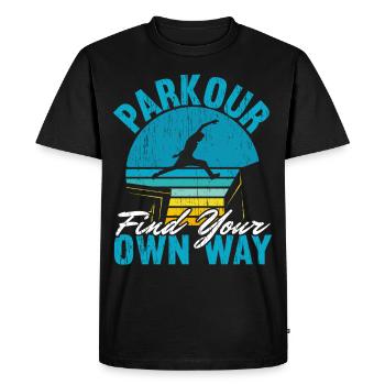 Parkour Find your own way Free Running Trac - Men's Premium Organic T-Shirt - black - Front - Nico (187cm)