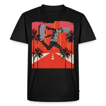 Parkour Course Libre Suivi Freestyle Sports - T-shirt Premium bio Homme - noir - Devant - Nico (187cm)