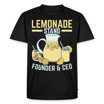 Lemonade Stand Fondateur & PDG Lemon Fruit Beverage - T-shirt Premium bio Homme - noir - Devant - Nico (187cm)