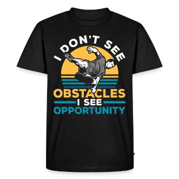 Je ne vois pas d’obstacles, je vois les victimes - T-shirt Premium bio Homme - noir - Devant - Nico (187cm)