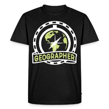 Géographie Géographie Étudiant Géographie Profession - T-shirt Premium bio Homme - noir - Devant - Nico (187cm)
