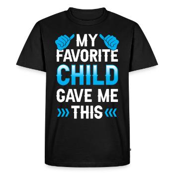 My Favorite Child Gave Me Dad Dad - Men's Premium Organic T-Shirt - black - Front - Nico (187cm)