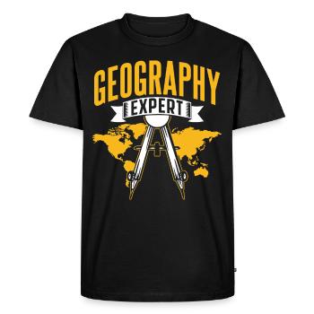 Expert en géographie Géographie Étudiant Géographe - T-shirt Premium bio Homme - noir - Devant - Nico (187cm)