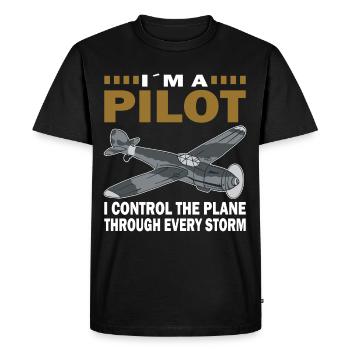 Pilot Through Every Storm Aircraft Aviation - Men's Premium Organic T-Shirt - black - Front - Nico (187cm)