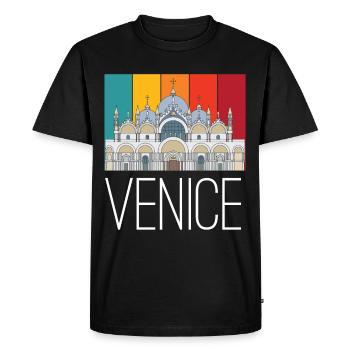 Venice Antique Cathedral Italy Gothic - Men's Premium Organic T-Shirt - black - Front - Nico (187cm)