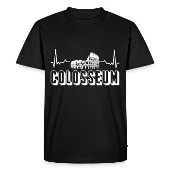 Colosseum Heartbeat Gladiateur de la Rome Antique - T-shirt Premium bio Homme - noir - Devant - Nico (187cm)