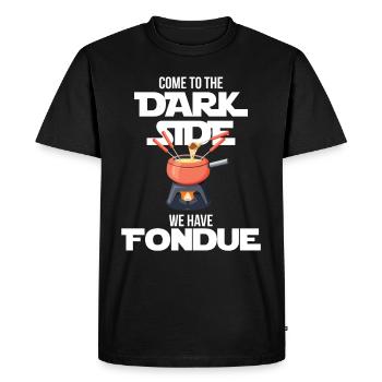 Fondue Dark Side Suisse Fromage Alpes - T-shirt Premium bio Homme - noir - Devant - Nico (187cm)