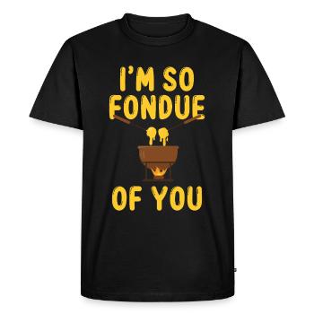 Fondue Suisse Fromage Alpes Suisses - T-shirt Premium bio Homme - noir - Devant - Nico (187cm)