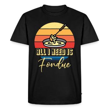 J’ai besoin d’une fondue au fromage de Suisse - T-shirt Premium bio Homme - noir - Devant - Nico (187cm)