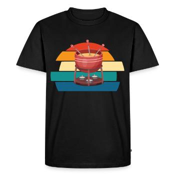Fondue Fromage Suisse Alpes occidentales Sauce au fromage - T-shirt Premium bio Homme - noir - Devant - Nico (187cm)