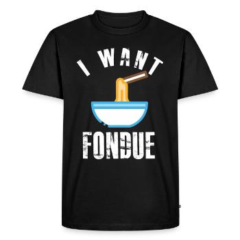 Fondue au fromage liquide Alpes suisses Bonheur - T-shirt Premium bio Homme - noir - Devant - Nico (187cm)