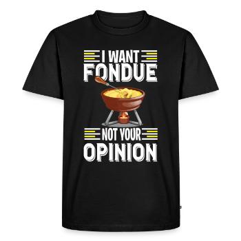 Fondue au fromage s’il vous plaît Alpes suisses - T-shirt Premium bio Homme - noir - Devant - Nico (187cm)