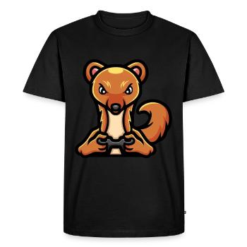 Drôle honey Badger Gamer Jeu vidéo - T-shirt Premium bio Homme - noir - Devant - Nico (187cm)