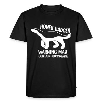 Funny honey badger - Men's Premium Organic T-Shirt - black - Front - Nico (187cm)