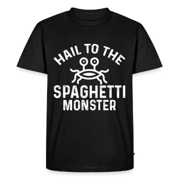 Flying Spaghetti Monster FSM - Men's Premium Organic T-Shirt - black - Front - Nico (187cm)