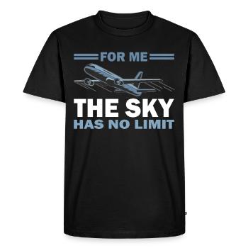 Pilot Sky Has No Limit Airplane Aviation Flyer - Men's Premium Organic T-Shirt - black - Front - Nico (187cm)