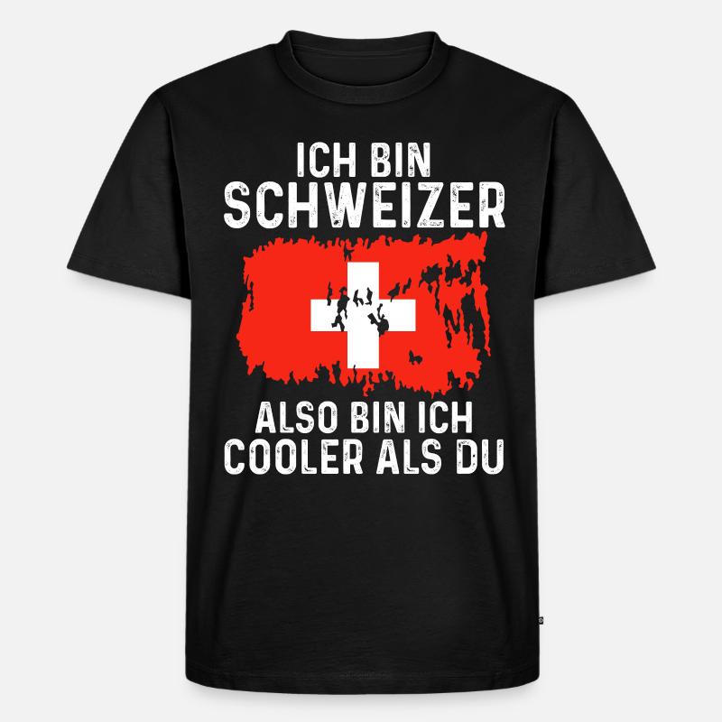 Schweiz Schweizer - Männer Premium Bio T-Shirt - Schwarz