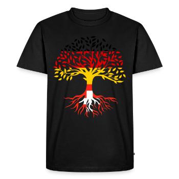 Roots Tree Germany Switzerland - Men's Premium Organic T-Shirt - black - Front - Nico (187cm)
