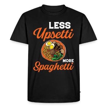 Drôles de boulettes de viande de bol à spaghetti - T-shirt Premium bio Homme - noir - Devant - Nico (187cm)