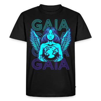 Gaia Greek Goddess Mother Earth Retro - Men's Premium Organic T-Shirt - black - Front - Nico (187cm)