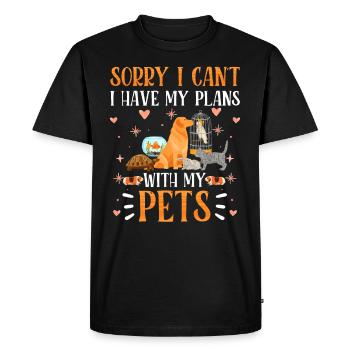 J’ai des plans avec mes animaux de compagnie Désolé Hobby - T-shirt Premium bio Homme - noir - Devant - Nico (187cm)