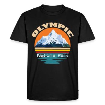 Olympus National Park Nature Washington - Men's Premium Organic T-Shirt - black - Front - Nico (187cm)