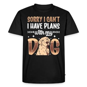 ch Avoir des plans avec mon chien Désolé Dictons Hobby - T-shirt Premium bio Homme - noir - Devant - Nico (187cm)