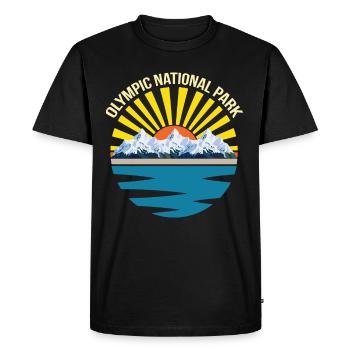 Washington National Park Olympus Mountains - Men's Premium Organic T-Shirt - black - Front - Nico (187cm)