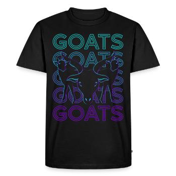 Goats Retro - Men's Premium Organic T-Shirt - black - Front - Nico (187cm)