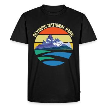 Montagnes du parc national de l’Olympe de Washington - T-shirt Premium bio Homme - noir - Devant - Nico (187cm)