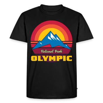 National Park Olympus Mountains Washington - Men's Premium Organic T-Shirt - black - Front - Nico (187cm)