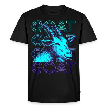 Goat Retro - Men's Premium Organic T-Shirt - black - Front - Nico (187cm)