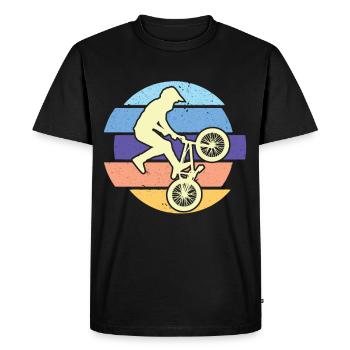Vélo Rétro Bike Trip Tour Nature - T-shirt Premium bio Homme - noir - Devant - Nico (187cm)