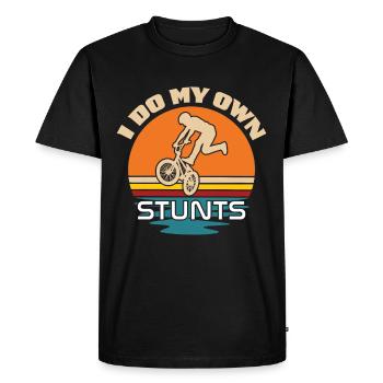Cascades à vélo BMX Cyclisme Cycologue - T-shirt Premium bio Homme - noir - Devant - Nico (187cm)